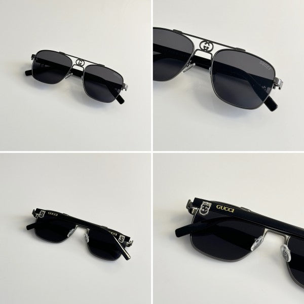 Guccii Unisex Gun and Black Sunglasses