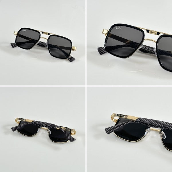 Raybann Unisex Gold Black Elegent Sunglasses