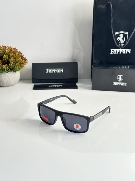 Ferrari Unisex Black Metal Sunglasses