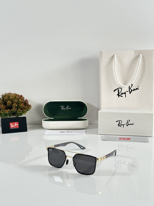 Raybann Primium Unisex Gold and Black Sunglasses