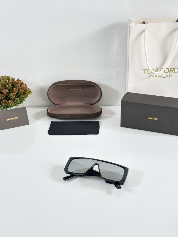 Tomforrd Unisex Black Silver Mercury Sunglasses