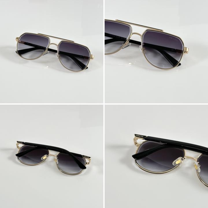 Pradaa Gold And BLack Classic Primium Shaded Sunglasses