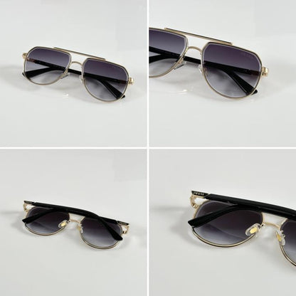 Pradaa Gold And BLack Classic Primium Shaded Sunglasses