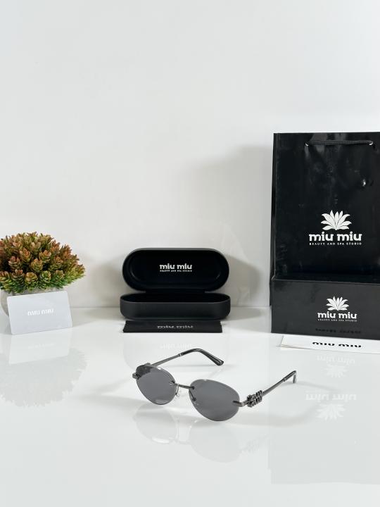 Miiu Miiu Latest Gun Black Round Cut Sunglasses