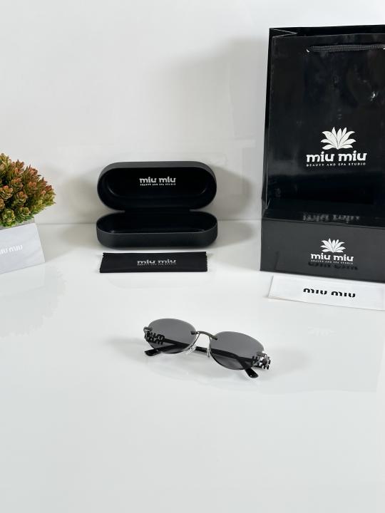 Miiu Miiu Latest Gun Black Round Cut Sunglasses