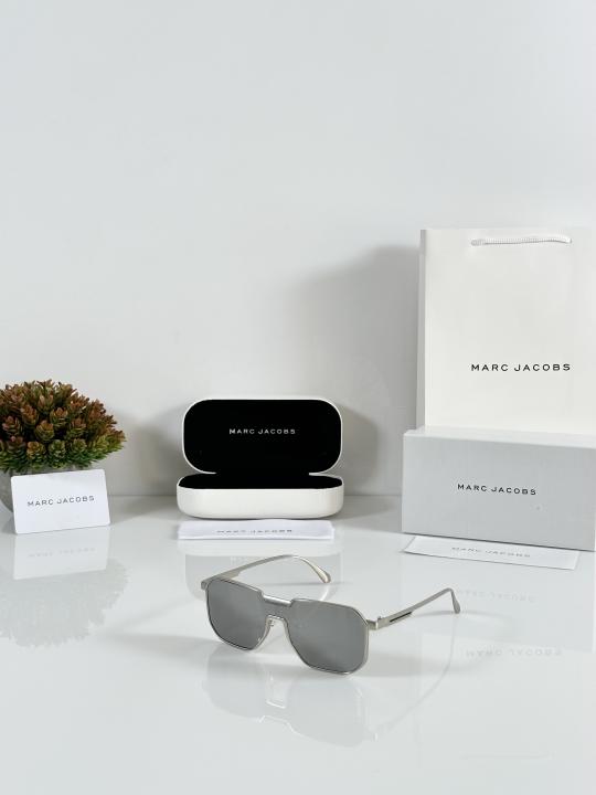 Marrc Jacobs Style Silver Aviator Sunglasses with Complete Box Packaging