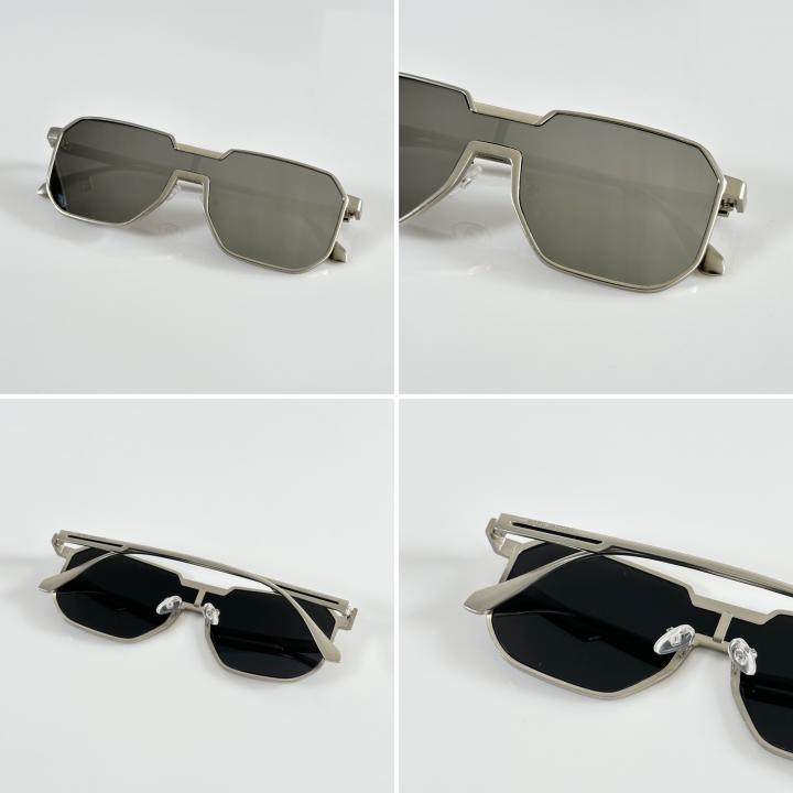 Marrc Jacobs Style Silver Aviator Sunglasses with Complete Box Packaging