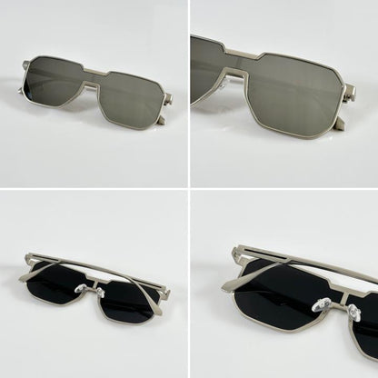 Marrc Jacobs Style Silver Aviator Sunglasses with Complete Box Packaging