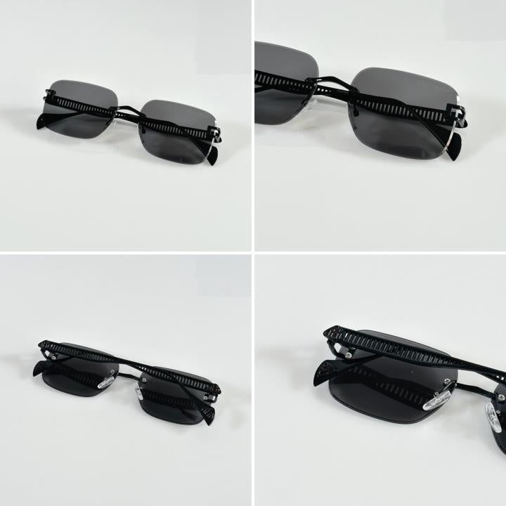 The Ultimate Boss Look: Maybachh Style Rimless Sunglasses – Premium Full Set