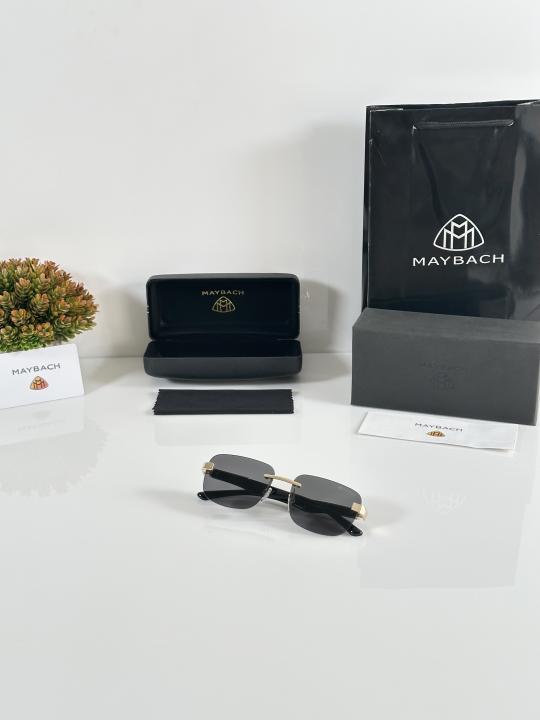 Luxury Maybachh Rimless Sunglasses – Gold & Black Edition | The Artist Style | Full Set