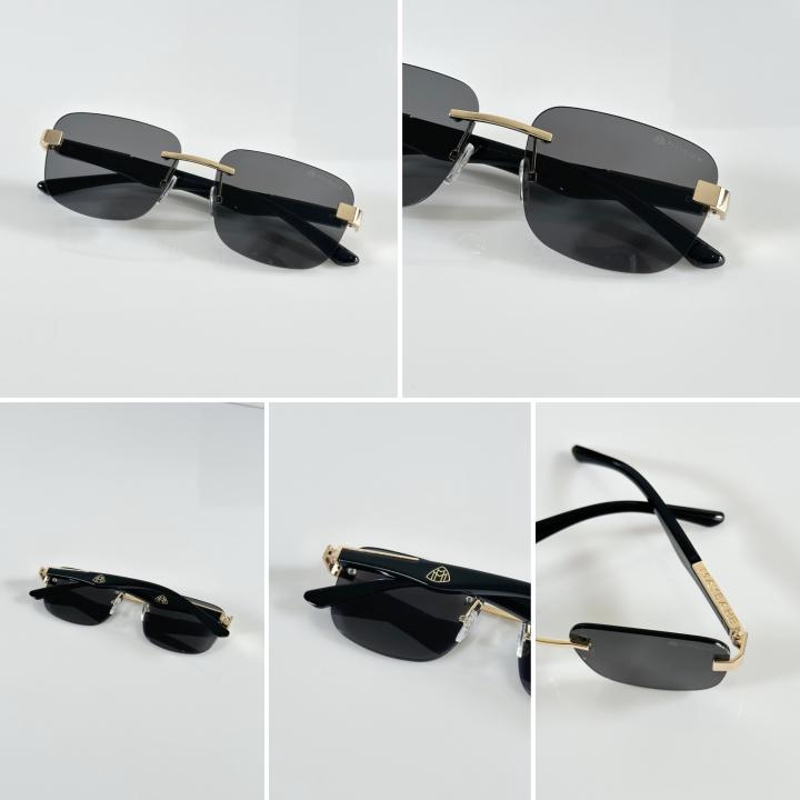 Luxury Maybachh Rimless Sunglasses – Gold & Black Edition | The Artist Style | Full Set
