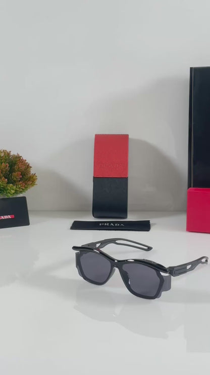 Pradaa Sport Classic Full Black Sunglasses